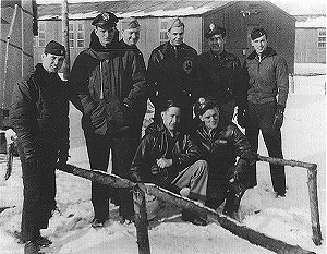 L-R. Doug Schrack and me (2nd) in front of barracks